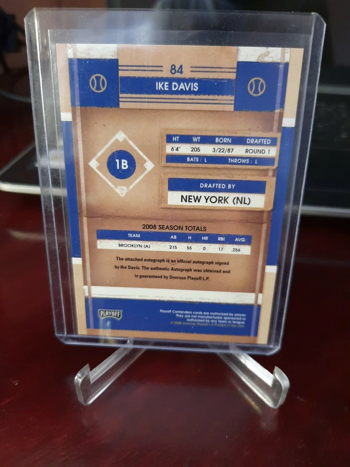 2008 Playoff Contenders Ike Davis #84 Rookie Auto - Image 3 of 3