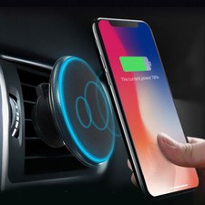 Wireless Car Charger Magnetic Air Vent Phone Mount Holder For iPhone Samsung
