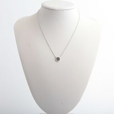 Authentic Tory Burch Miller Pave Logo Delicate Necklace In Silver With Dust Bag