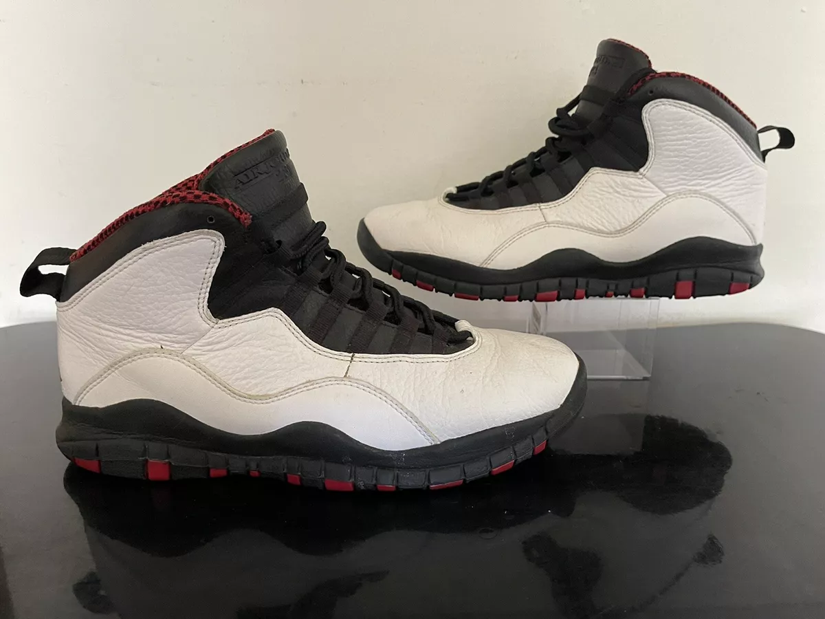 2012 Nike Air Jordan X Chicago Bulls White Black Red 310805-100 Mens 8 eBay