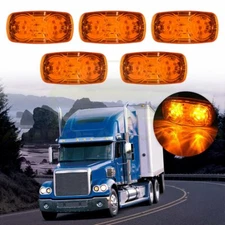 For Pack of 5 Sealed Amber 12LED Bulls Truck Trailer Side Marker Clearance Light
