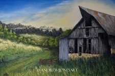 Andrew J Jones, 24x36, Original Oil Impressionism Barn Painting