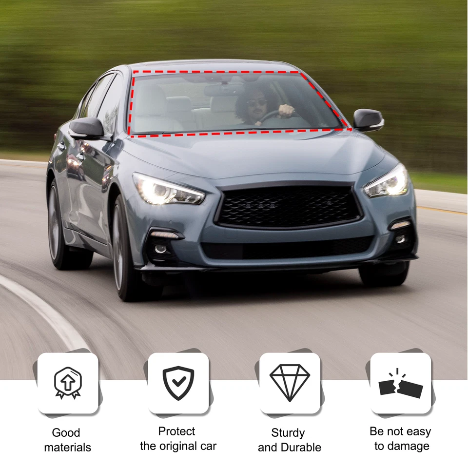 Para Infiniti Q50 15-23 Bandera de Estados Unidos Visera de ventana delantera Parasol Cubierta de parabrisas Foto 4 de 4