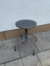 60 er- 70 er Jahre original alter Werkstatthocker, Drehhocker, höhenverstellbar