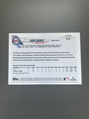 2021 Topps Japan Edition Brent Rooker Rookie #214 Minnesota Twins