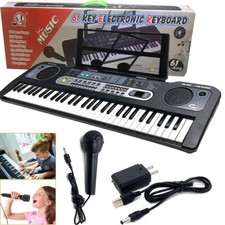 61-Key Digital Music Piano Keyboard Mic - Portable Electronic Musical Instrument