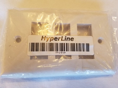 6-Port and 4-Port Keystone Wallplates by HyperLine - White - QUANTITY OF 3 - Afbeelding 2 van 6