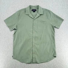 Mizzen + Main Shirt Men's Large Solid Green Short Sleeve Front Pocket Stretch