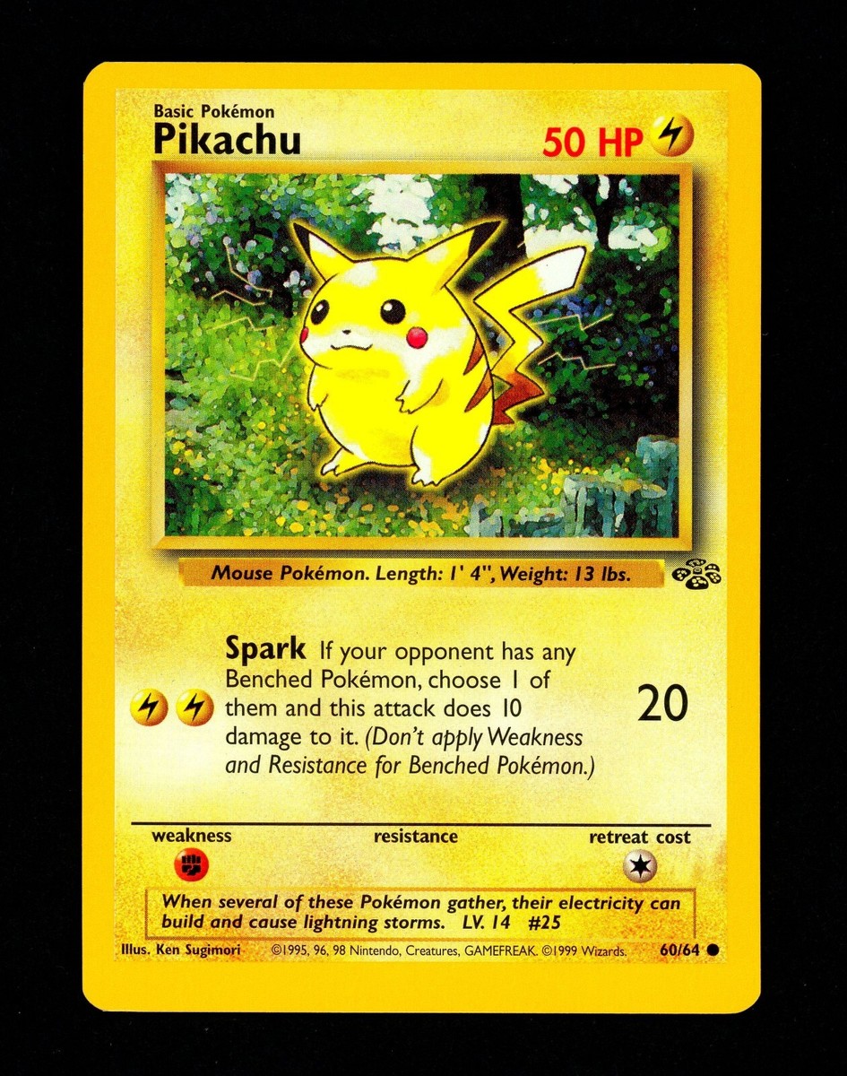 1999 Pokemon PIKACHU Jungle Set OC ERROR Non Holo Misprint