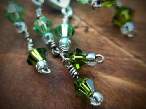 Pendientes elegantes, pegadizos y hermosos con cuentas verdes queridas ~ plata de ley 925 - Imagen 7 de 12