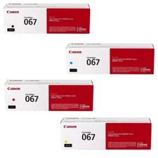 Orginal Canon 067 Black, Cyan, Magenta, Yellow Toner Cartridges Set, Pack Of 4