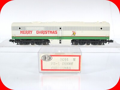 N Scale **MERRY CHRISTMAS** Holiday Alco PB-1 Unpowered Locomotive -Con-Cor 2091