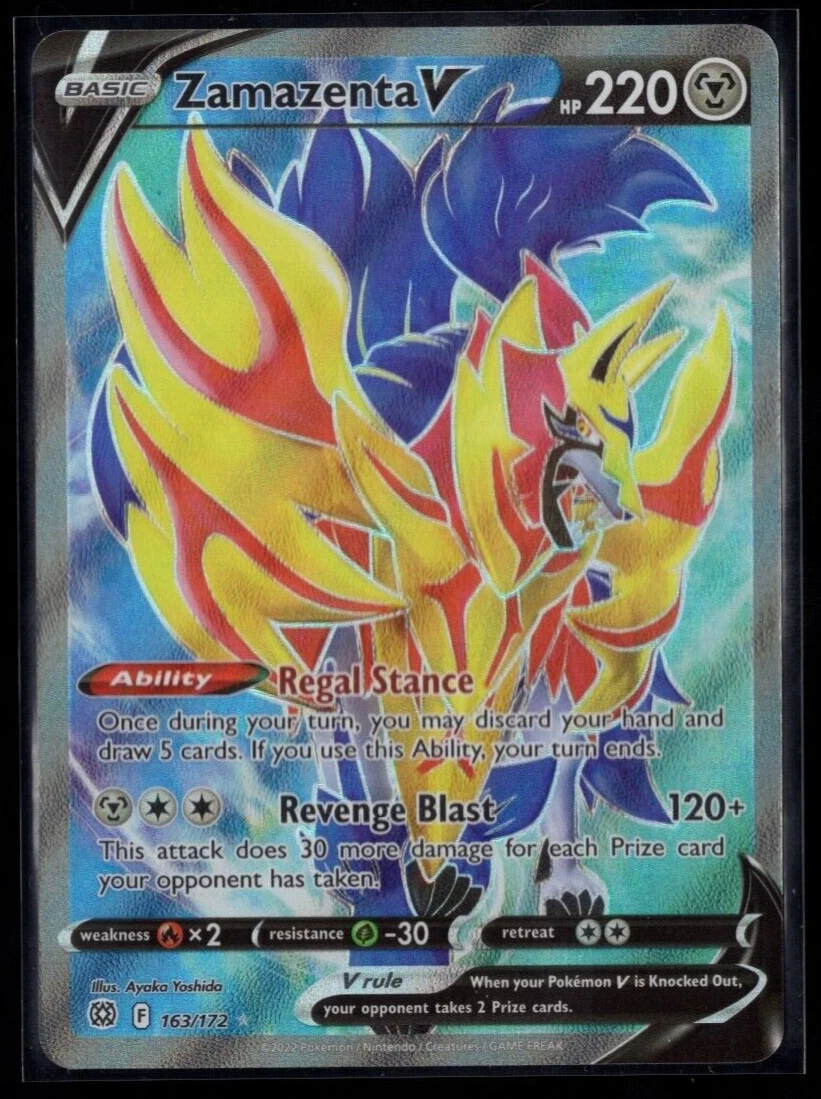 Zamazenta V 163/172 - Brilliant Stars - Ultra Rare Pokemon Card - Full Art