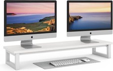 Dual Monitor Stand Riser, 39Inch Large Stands for 2 Monitors, White