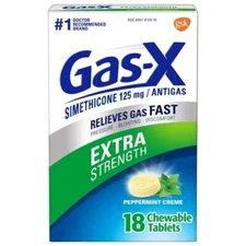 SM Gas-X Extra Strength Chewable Tablet Peppermint Creme 18 Tablets