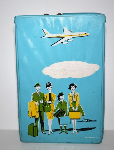 Rare Vtg 1960th Remco Voyage Poupée Étui en Bleu 40.6cm x 27
