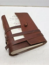 Leather Village Vintage Leather Journal, Rustic, Handmade, Rust Red Brown 7x5