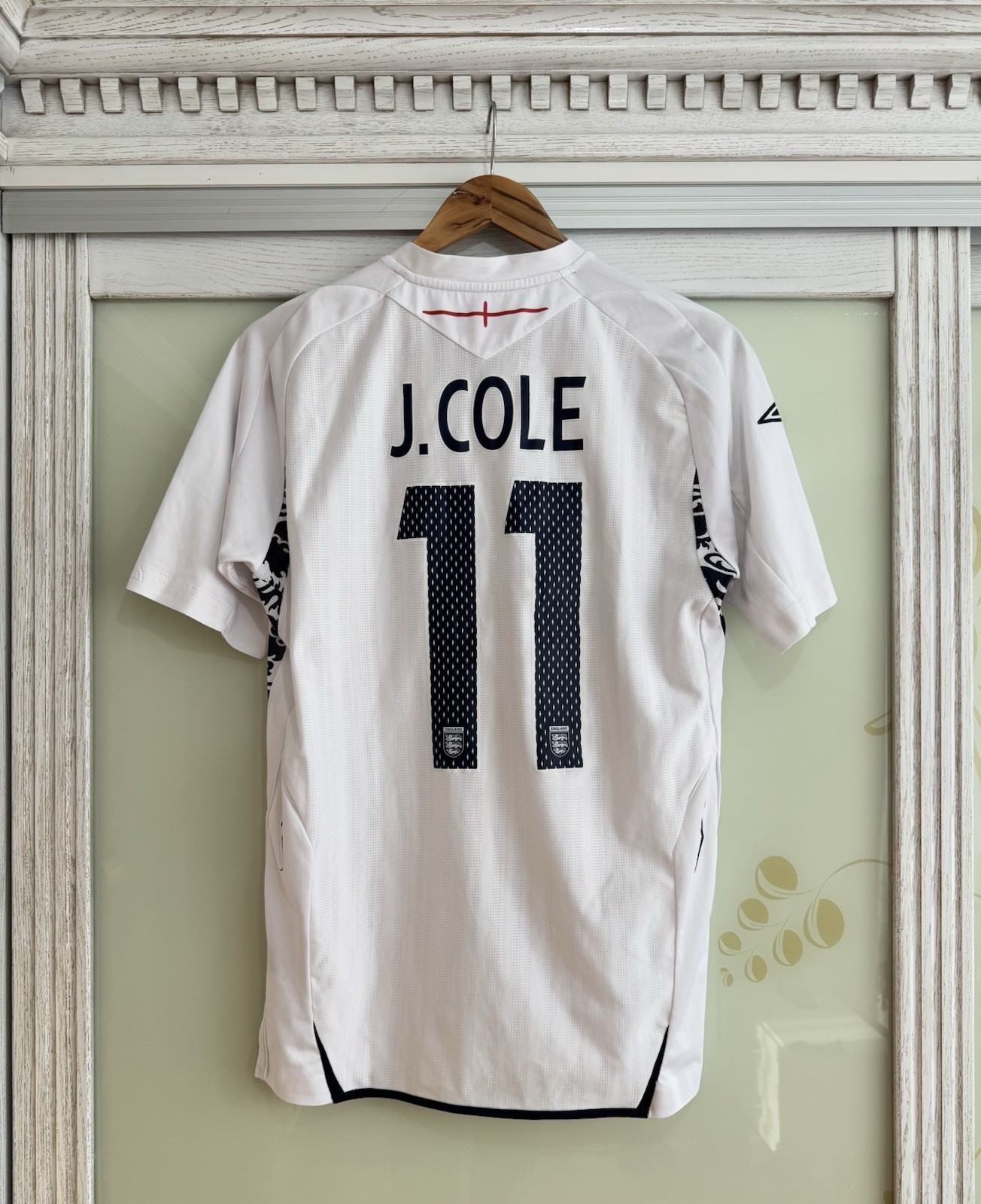 J.Cole England 2008-2009 Home Soccer Jersey Football Kit Shirt