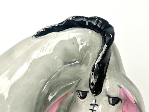 Vintage Disney Eeyore Ceramic Figurine Gray Pink Japan Winnie the Pooh - Picture 3 of 20