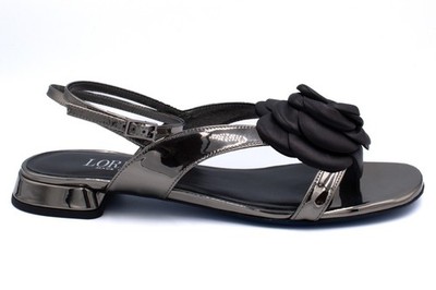 Authentic Loriblu Leather Italian Designer Sandals Black New Collection