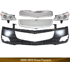 Front Bumper Cover & Grille Assembly Kit For 2009-2012 Chevy Traverse