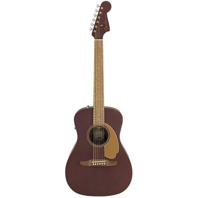 Acoustic Electric Guitar Fender Malibu Player Burgundy Satin Walnut Fingerboard