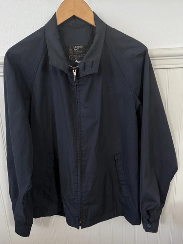 Giacca Coach Vintage London Fog Full Zip Taglia 40 Lunga Blu Navy