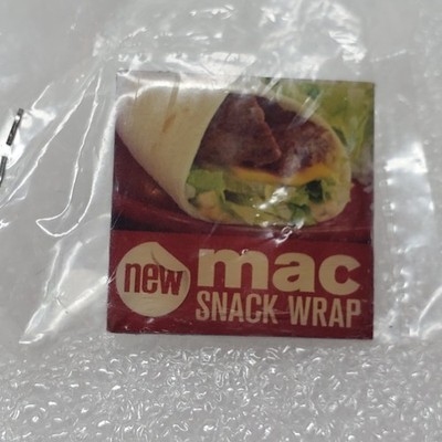 McDonald's New Big Mac Snack Wrap Pin 2009 Silver Tone Lapel Pin Promo Uniform