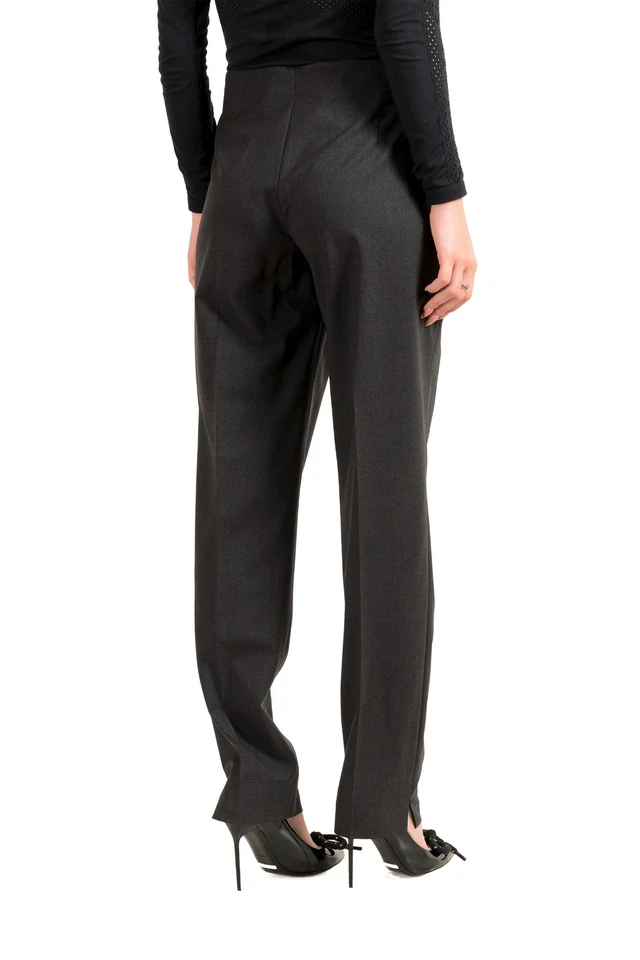 Incotex Women's "Nadine" Dark Gray Wool Flat Front Pants US XL IT 46 - Image 3 of 4