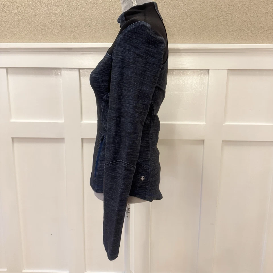 Chaqueta LULULEMON Forme Cremallera Inkwell Slub Denim Azul Talla 4 Foto 4 de 4