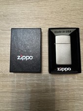 Genuine Zippo Slim Satin Chrome Lighter In Original Box