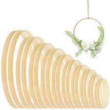 20 Pcs Wooden Hoops for Crafts-Wooden Bamboo Floral Hoop Rings for Crafts Flo...
