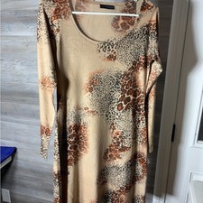 SALE!! Nally & Millie Leopard Print Long Sleeve Dress 1019
