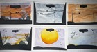 ACEO Original Art Sun Set Car Rides Birds Nature Orange and Lavender Sky — photo 5