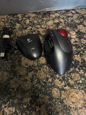 Logitech Cordless Optical Trackman T-RB22 and Receiver -Tested and Works 