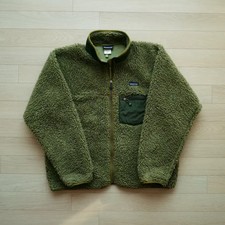 Patagonia Deep Pile Retro Cardigan 'Moss Green' XL - Vintage