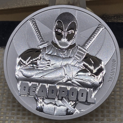 2018-P Tuvalu $1 Marvel Deadpool 1 oz .9999 Fine Silver BU Coin In capsule LOOK
