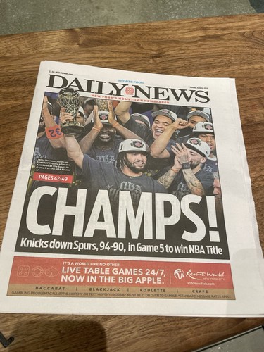 NY Daily News New York Knicks NBA Champions Jalen Brunson MVP 6/14/2026