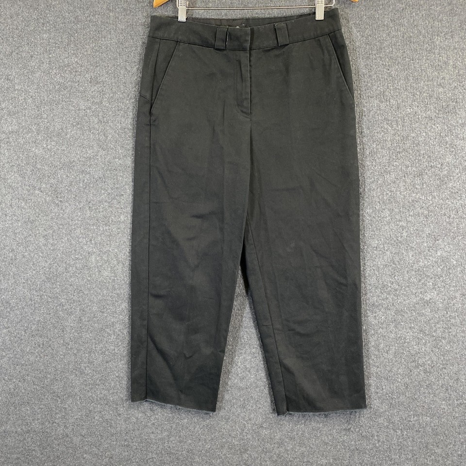 Volcom Pants Womens 28 Black Twill Chino Straight Leg Zip Pockets Logo Workwear