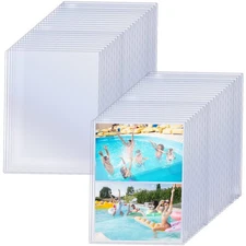 40 Pcs 5" x 7" Rigid Print Protectors, Clear Waterproof Hard Plastic Page She...