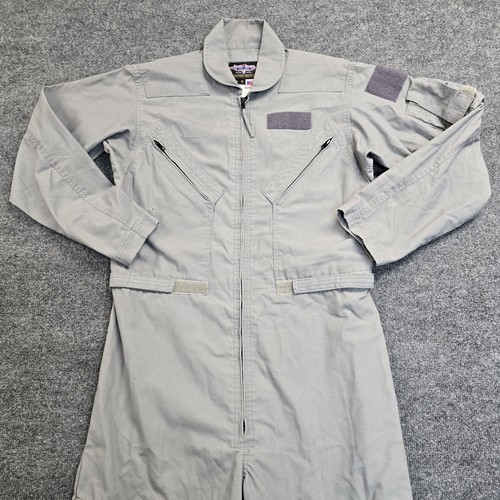 Gibson & Barnes Flight Suit Mens 42T Gray Utility Coveralls Jumpsuit Made In USA
