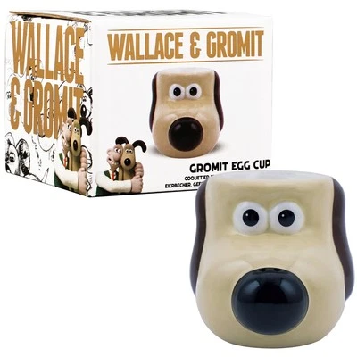 WALLACE AND GROMIT Wallace & Gromit Egg Cup Gromit Shaped Gift Boxed Ceramic