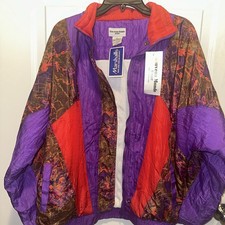 Vintage 80s 90s Nouveau Monde Sport multy color Windbreaker jacket size L