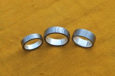 3 damascus steel finger ring silver liner inside valentine gift 12,9,7 US size