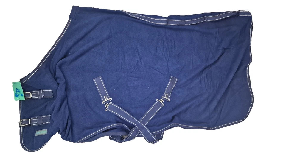 Equigen Abschwitzdecke Kreuzgurte Fleece Shetty Shetland Pony 115cm RL blau neu - Bild 2 von 4