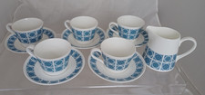 Vintage Collectible Royal Tuscan "Charade" Cup and Saucer Duos x5 & Milk Jug