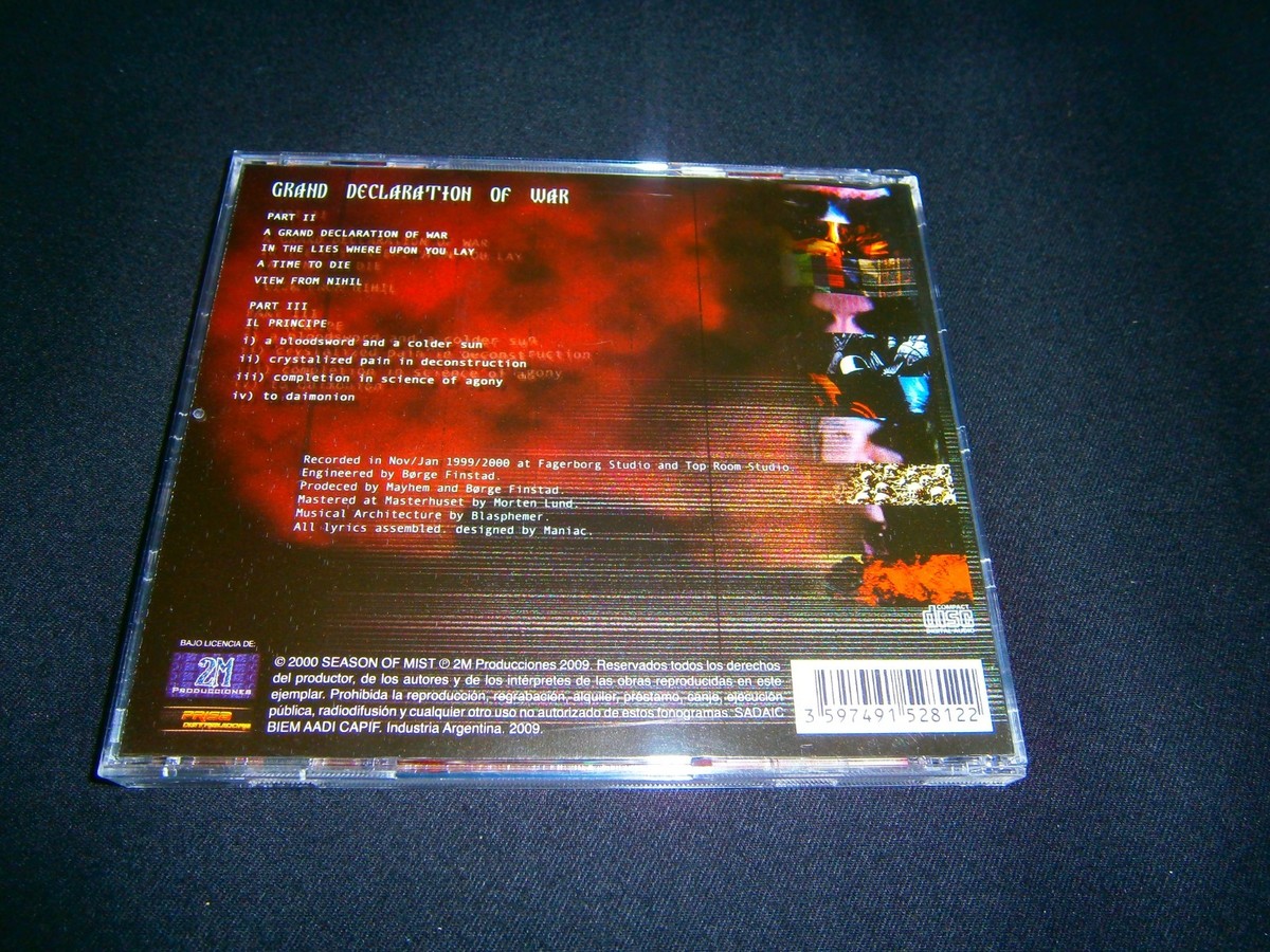 MAYHEM - Grand Declaration of War. CD | eBay