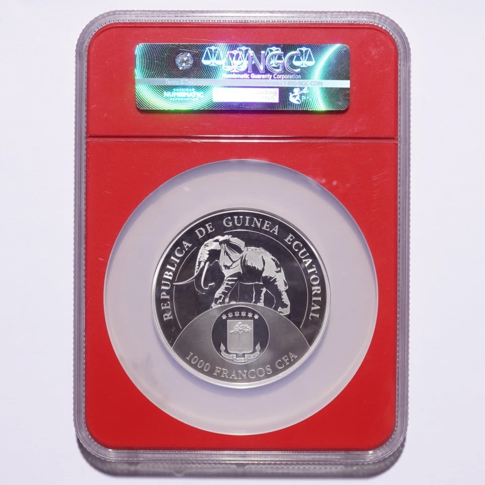 2017 Equatorial Guinea 1000 Francos Silver Donald Trump NGC PF69 Ultra Cameo IR - Image 2 of 2