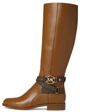 Michael Kors Rory Boot Luggage Faux Leather Riding Equestrian-Style 6.5 M NEW