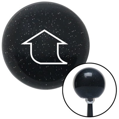 White Fat Empty Arrow Up Black Metal Flake Shift Knob w/ M16x1.5 Insert Shifter